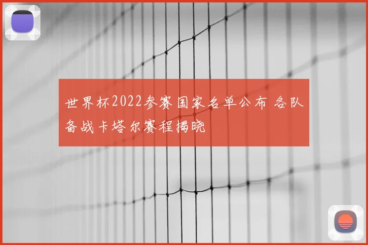 世界杯2022参赛国家名单公布 各队备战卡塔尔赛程揭晓